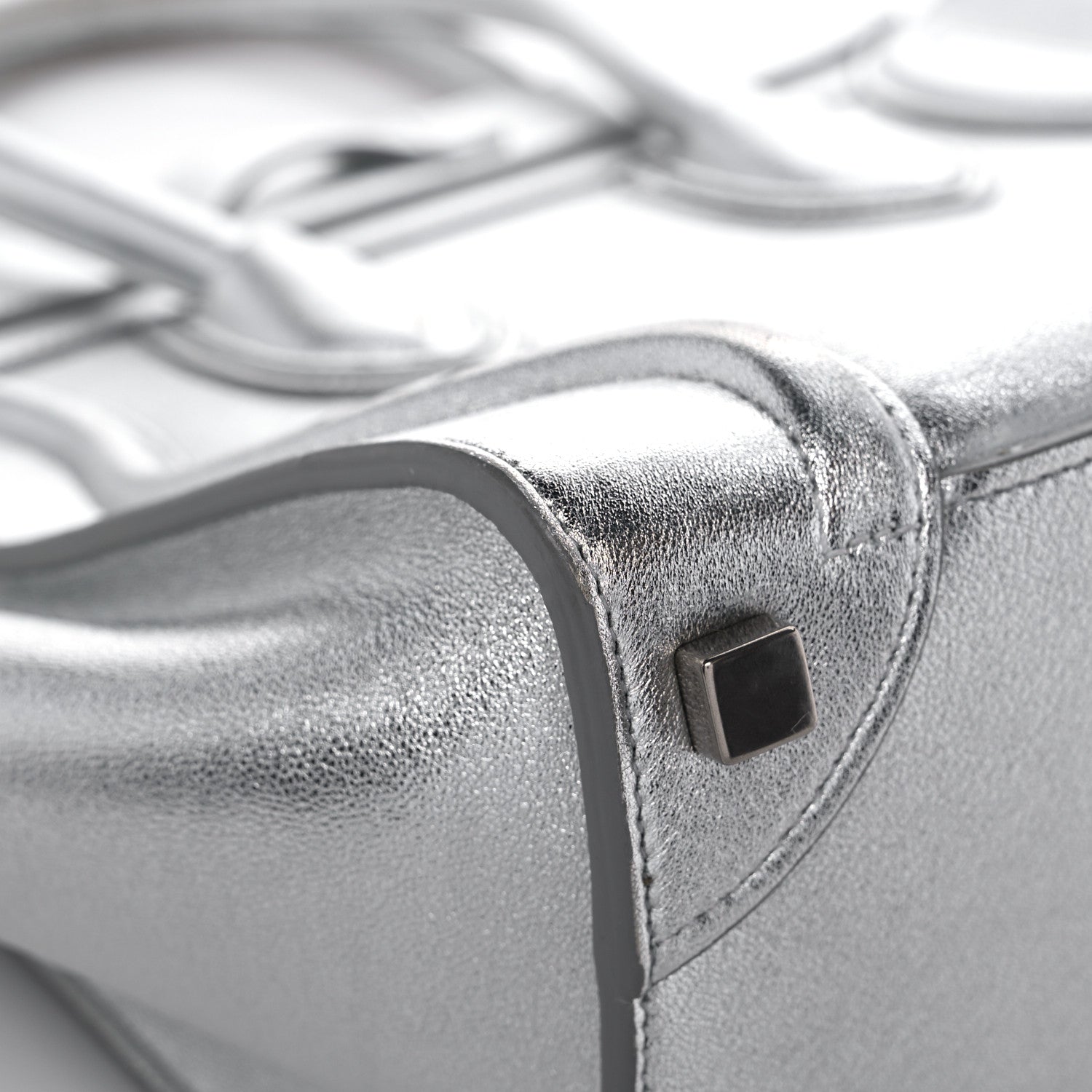 Celine Laminated Lambskin Micro Luggage Silver 7 of 18