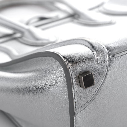Celine Laminated Lambskin Micro Luggage Silver 7 of 18