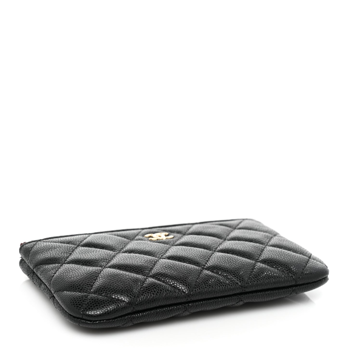 Caviar Quilted Small Cosmetic Case Black