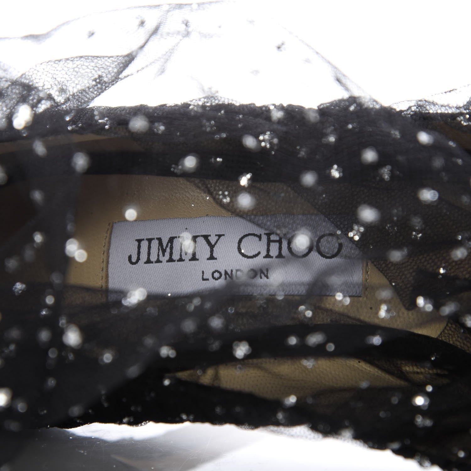 Jimmy Choo Suede Tulle Lavish 100 Pumps 38.5 Black Silver 8 of 8