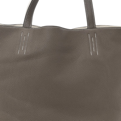 Hermes Taurillon Clemence Double Sens 36 Reversible Tote Gris Perle Etain 7 of 10