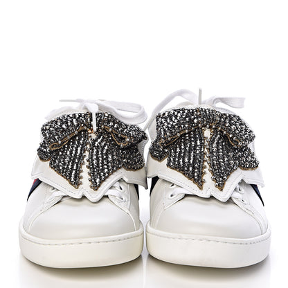 Gucci Calfskin Ayers Web Womens Ace Bow Lace Sneakers 36.5 White 2 of 13