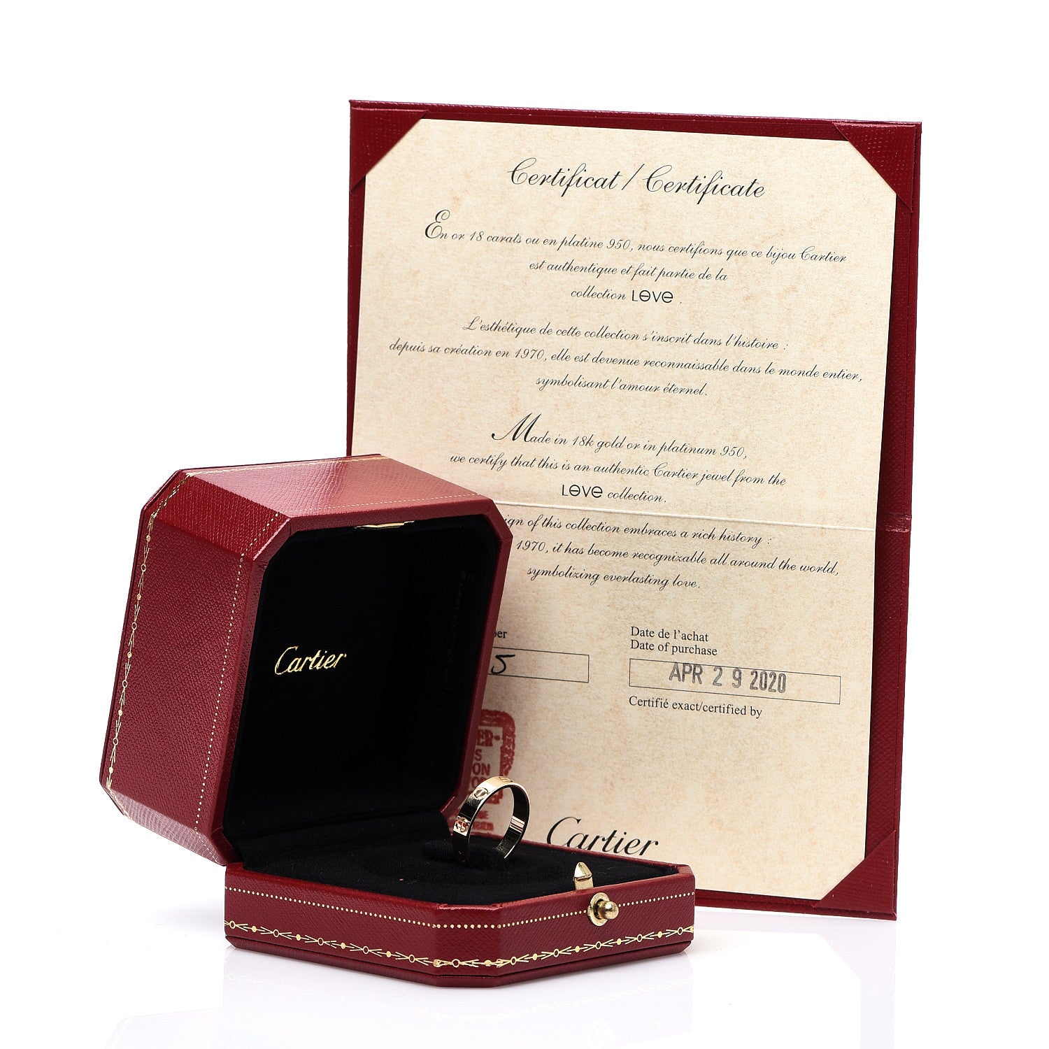 Cartier 18K Yellow Gold 3.5mm LOVE Wedding Band Ring 54 6.75 4 of 4