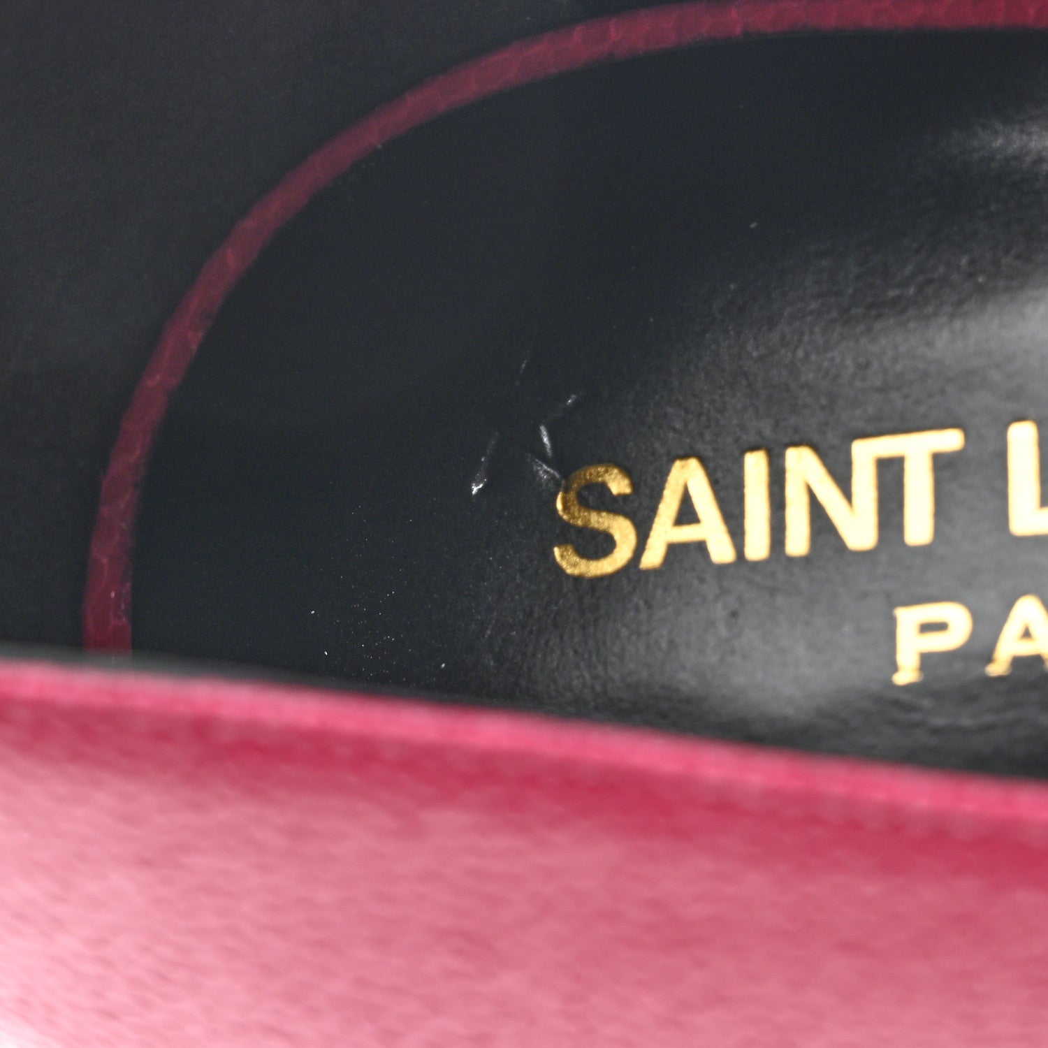 Saint Laurent Pebbled Calfskin Janis 105 Platform Pumps 39 Fuchsia 9 of 10