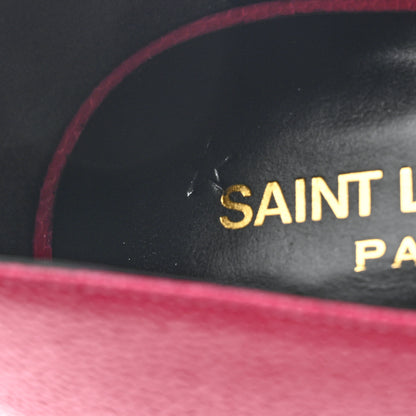 Saint Laurent Pebbled Calfskin Janis 105 Platform Pumps 39 Fuchsia 9 of 10