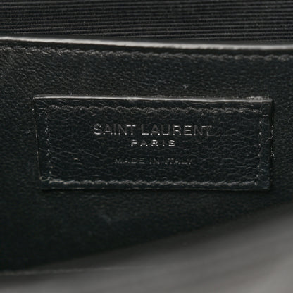 Saint Laurent Grain De Poudre Textured Mixed Matelasse Triquilt Small Monogram Satchel Black 6 of 13