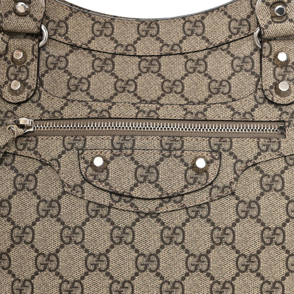 Balenciaga X GUCCI GG Supreme Monogram Neo Classic Silver Hardware City Beige Ebony 8 of 10