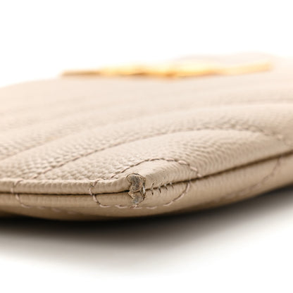 Saint Laurent Grain De Poudre Chevron Monogram Bill Pouch Dusty Grey 8 of 10