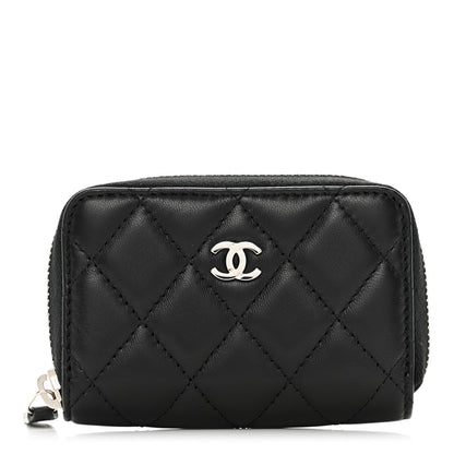 Chanel Lambskin Quilted Zip Coin Purse Black 1 of 8