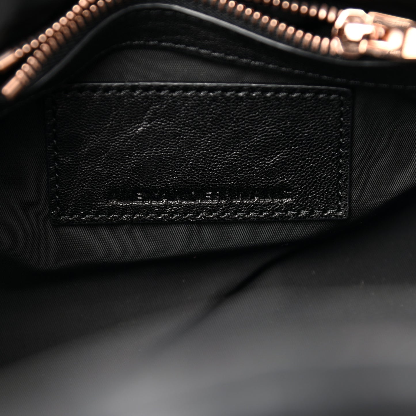 Pebbled Lambskin Mini Rockie Black Rose Gold Hardware