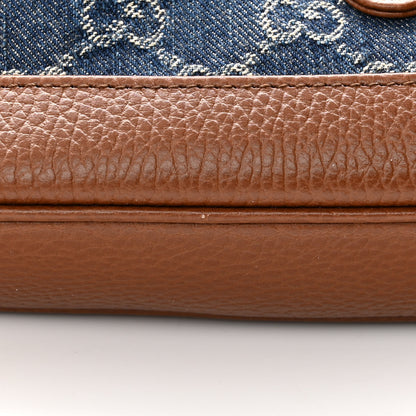 Gucci New Denim GG Monogram Calfskin Small Jackie 1961 Hobo Blue Tea Cuir 11 of 12