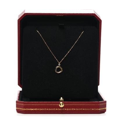 Cartier 18K Pink Yellow White Gold Diamond Trinity Pendant Necklace 6 of 7