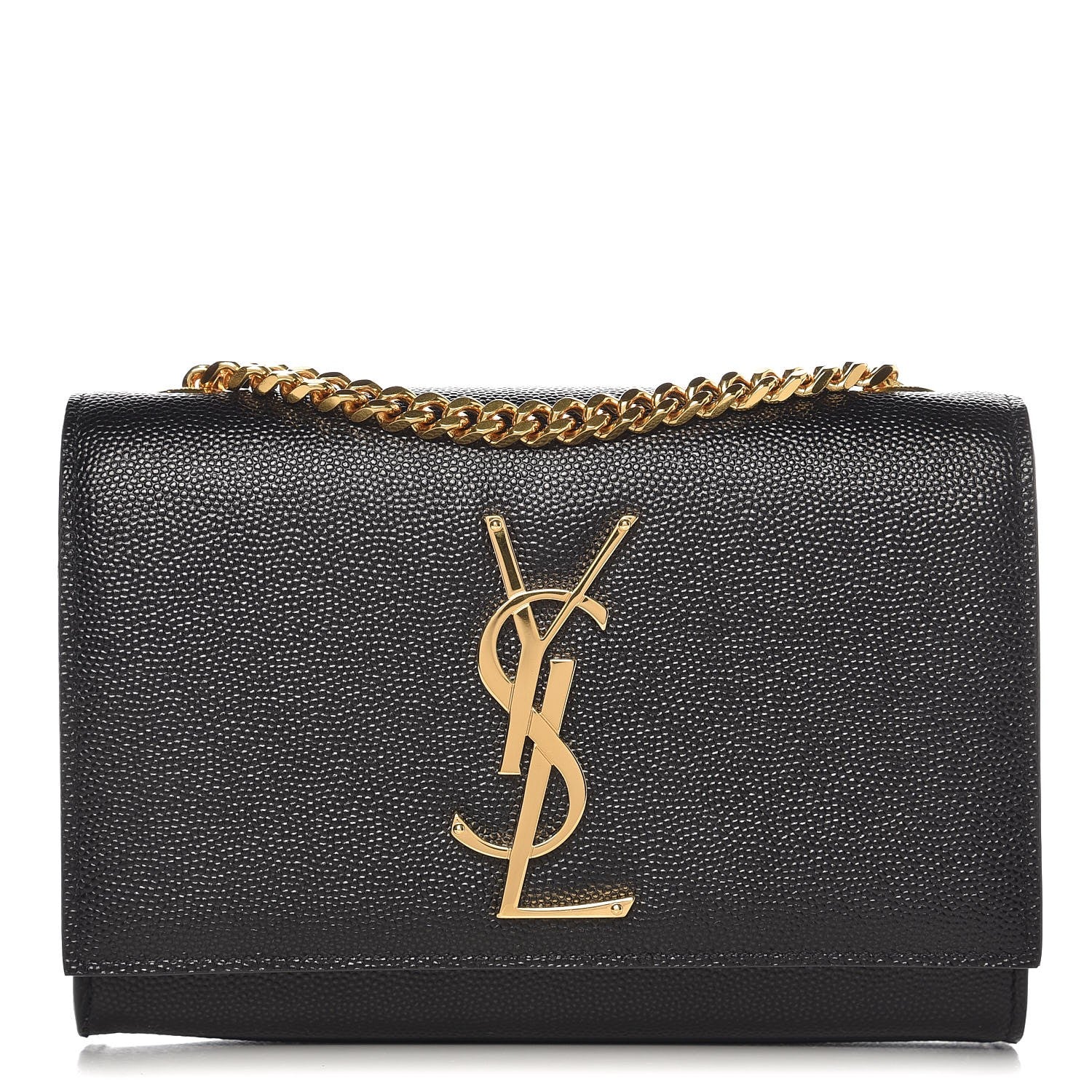 Saint Laurent Grain De Poudre Small Monogram Kate Satchel Black 1 of 8