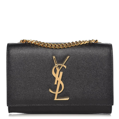 Saint Laurent Grain De Poudre Small Monogram Kate Satchel Black 1 of 8