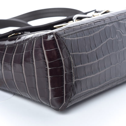 Chloe Calfskin Crocodile Embossed Small Faye Day Shoulder Bag Profound Brown 6 of 9