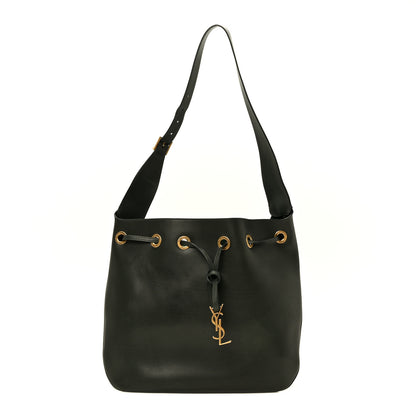 Saint Laurent Calfskin Medium Paris VII Flat Hobo New Vert Fonce 1 of 11