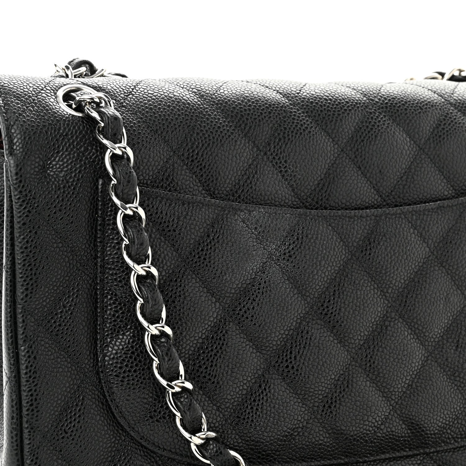 Chanel Caviar Quilted Jumbo Double Flap Black 11 of 12