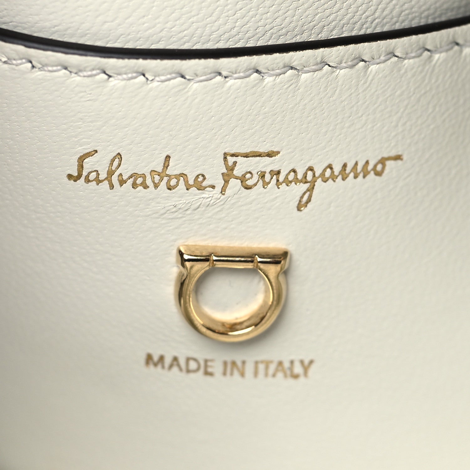 Salvatore Ferragamo Calfskin Cage Bag White 6 of 10