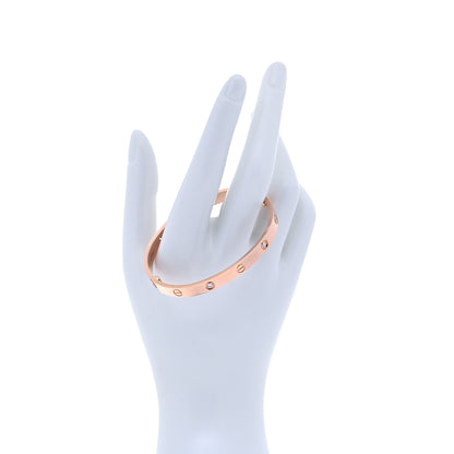Cartier 18K Pink Gold 4 Diamond LOVE Bracelet 18 2 of 8