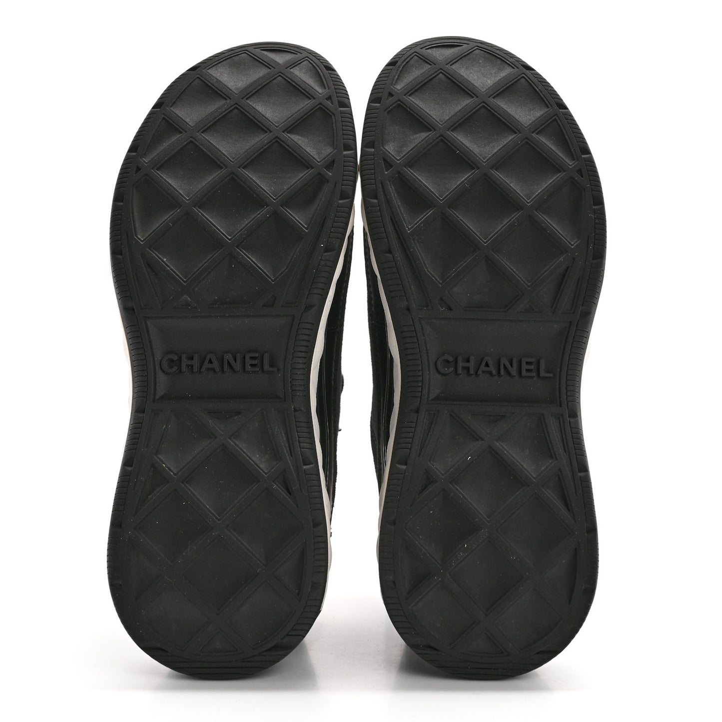 Velvet Calfskin Mixed Fibers CC Sneakers 37 Black