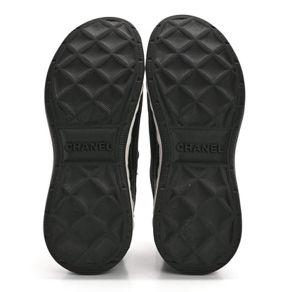 Chanel Velvet Calfskin Mixed Fibers CC Sneakers 37 Black 5 of 8