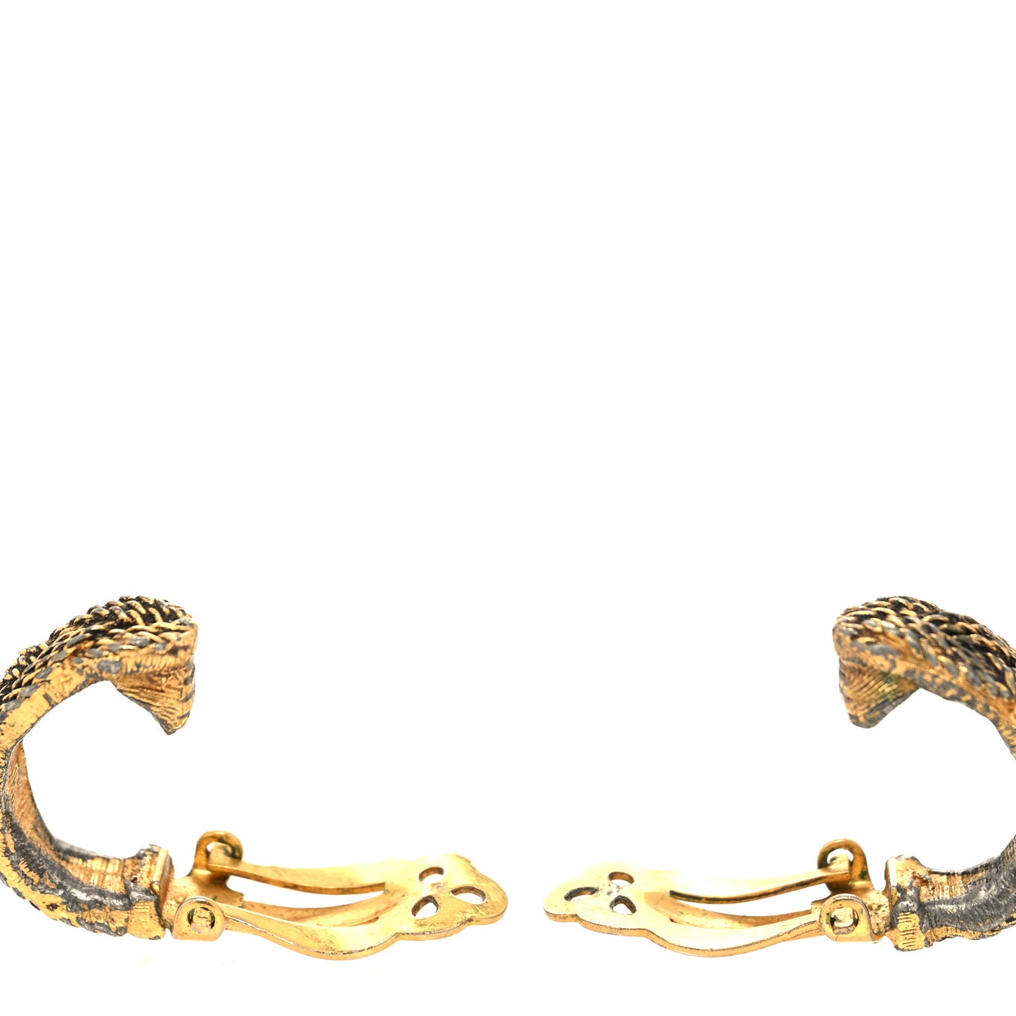 Braided Hoop Clip On Earrings Gold