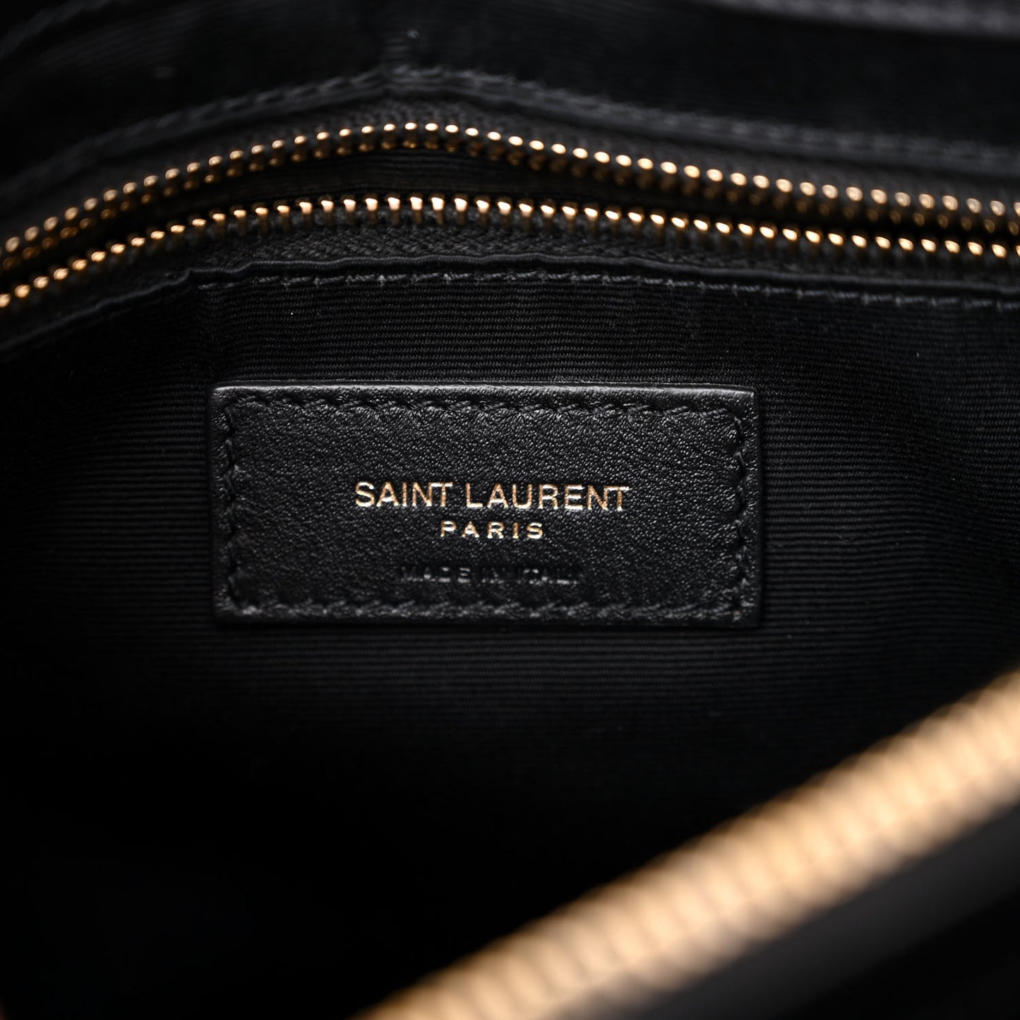 Calfskin Y Quilted Monogram Medium Loulou Chain Satchel Black