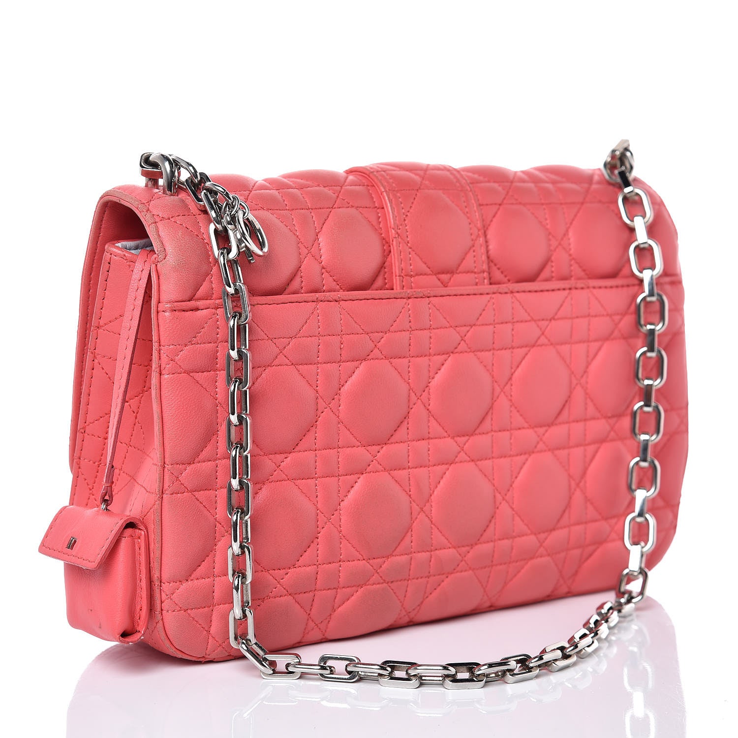 Christian Dior Lambskin Cannage Medium Miss Dior Flap Coral 3 of 13