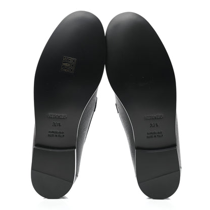Hermes Epsom Womens Destin Loafer 38.5 Black 5 of 9