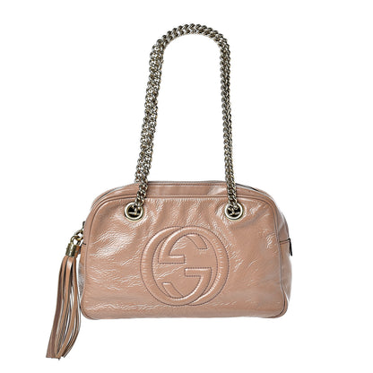 Gucci Soft Patent Small Soho Bowler Dark Cipria 1 of 20
