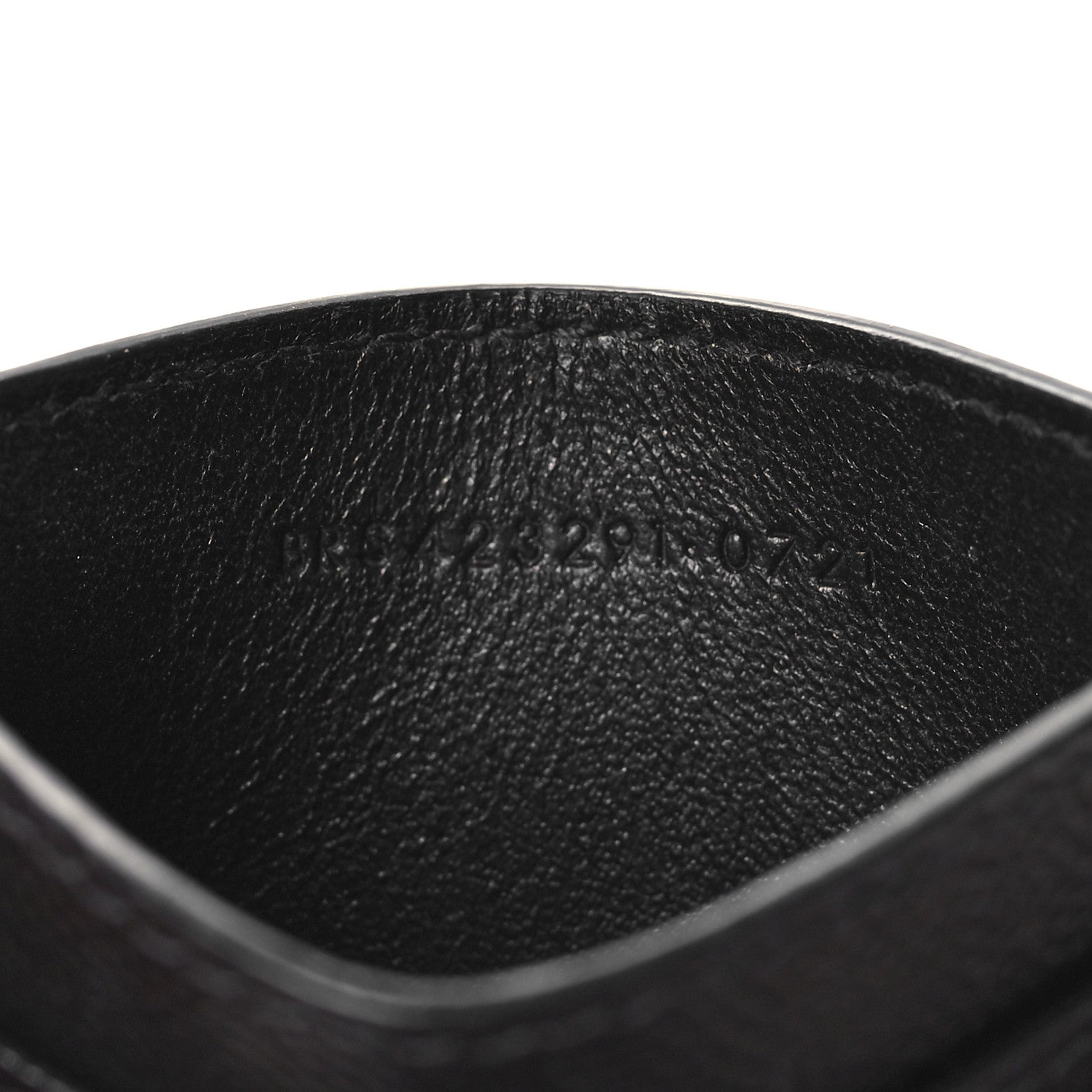 Saint Laurent Grain De Poudre Matelasse Chevron Monochrome Monogram Credit Card Case Black 7 of 7