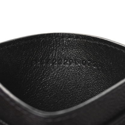 Saint Laurent Grain De Poudre Matelasse Chevron Monochrome Monogram Credit Card Case Black 7 of 7