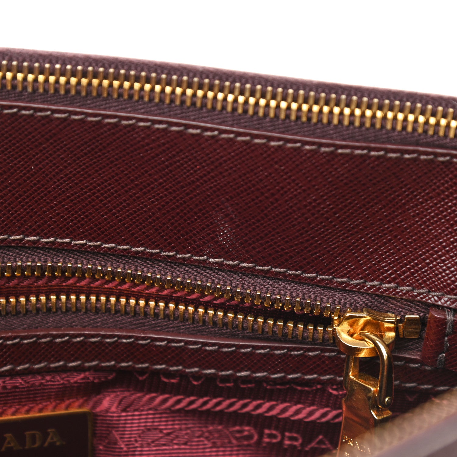 Prada Saffiano Small Galleria Double Zip Tote Granato 10 of 19