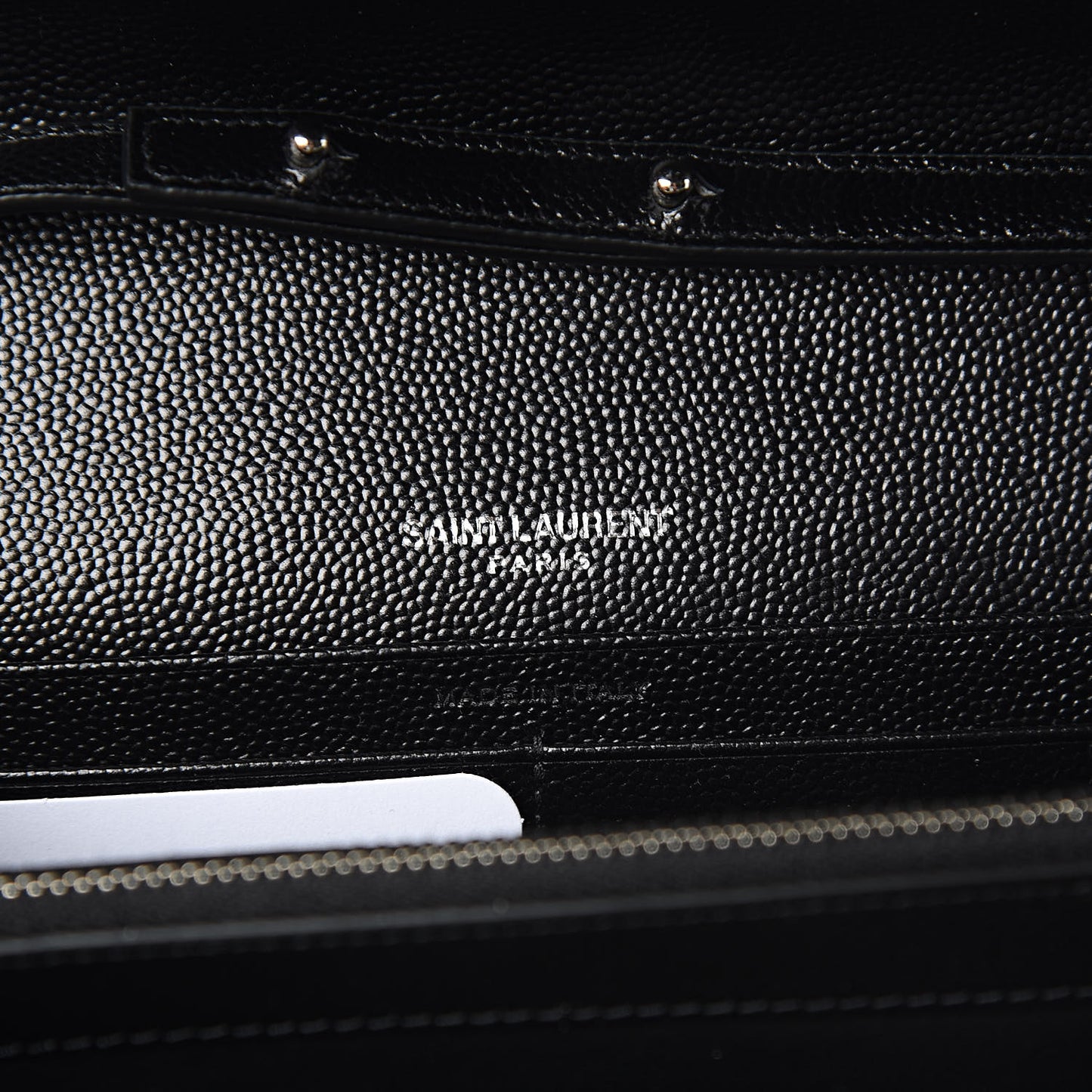 Grain De Poudre Matelasse Bi-Color Chevron Monogram Chain Wallet White Black