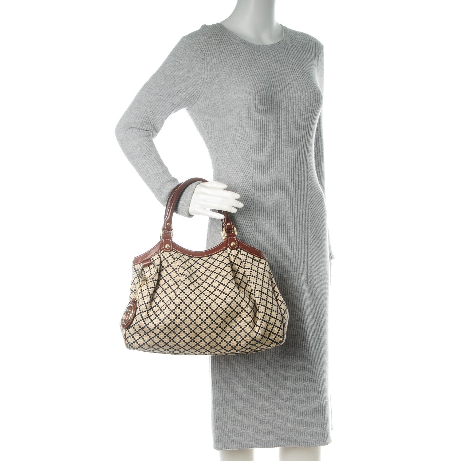 Gucci Diamante Medium Sukey Tote Brown 2 of 7