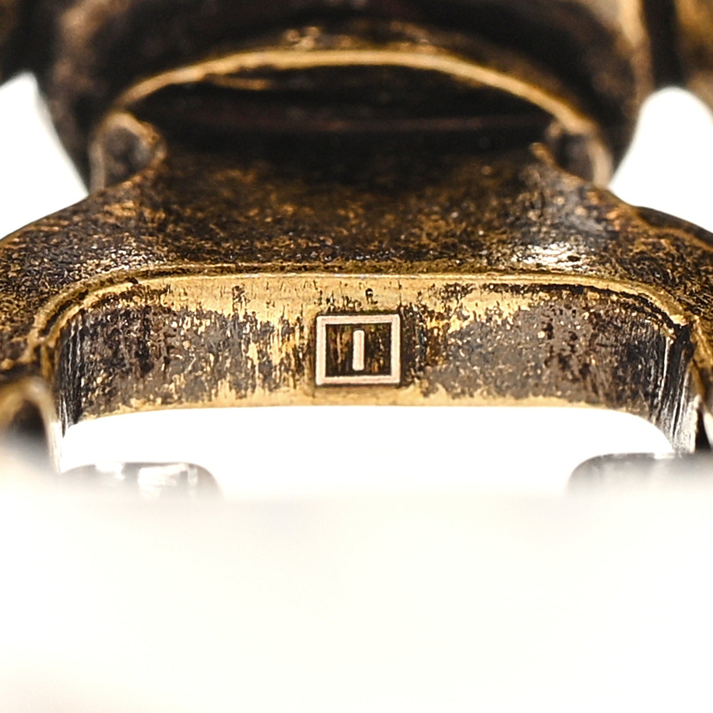 Metal Crystal Double G Clip On Earrings Aged Gold