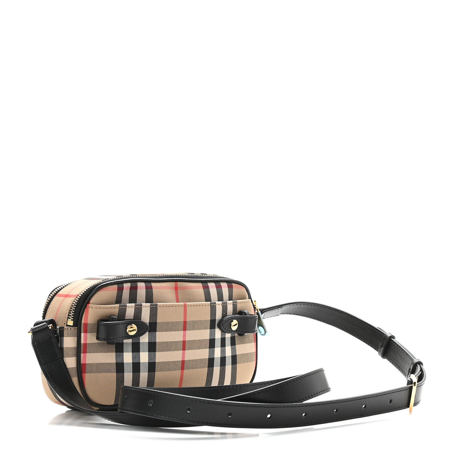 Calfskin Vintage Check Micro Camera Bag Archive Beige