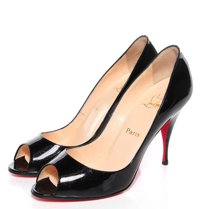 Christian Louboutin Patent Yoyo 100 Pumps 40 Black Grease 3 of 7