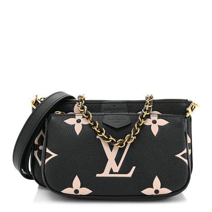 Louis Vuitton Empreinte Monogram Giant Multi Pochette Accessories Black Beige 1 of 11