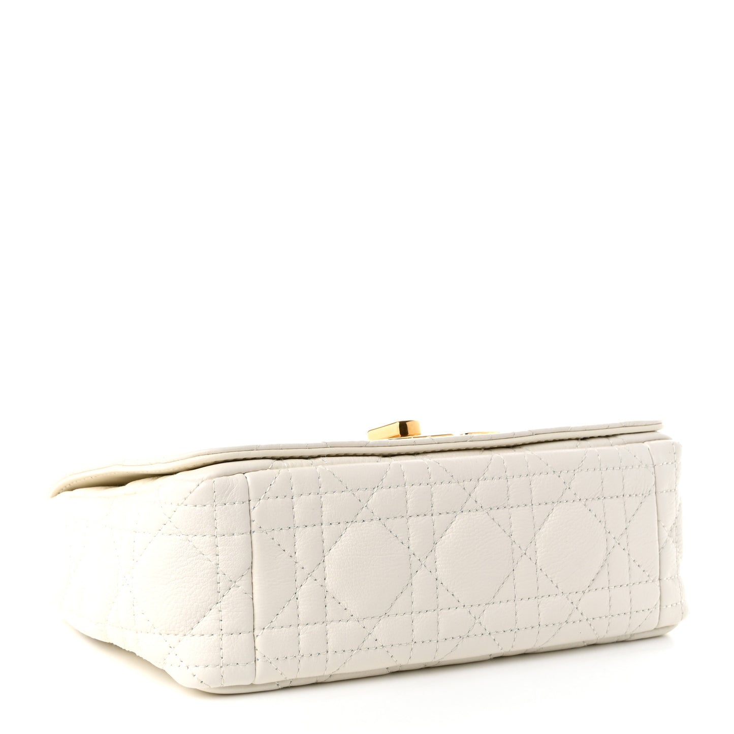 Calfskin Cannage Small Caro Bag Ivory