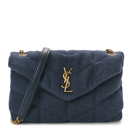 Saint Laurent Canvas Quilted Toy Loulou Puffer Monogram Chain Satchel Deep Marine 1 of 10