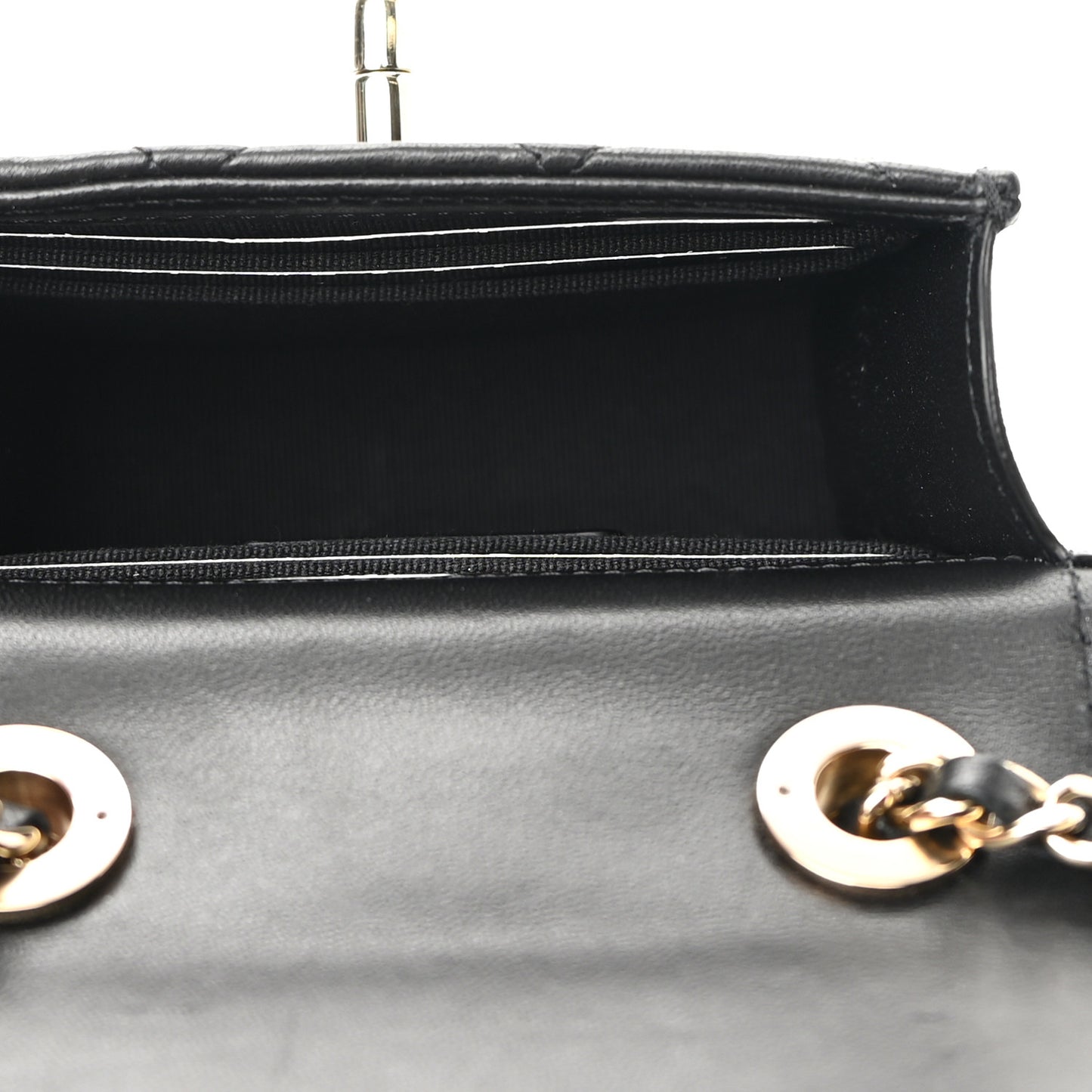 Lambskin Quilted Mini Trendy CC Clutch With Chain Black