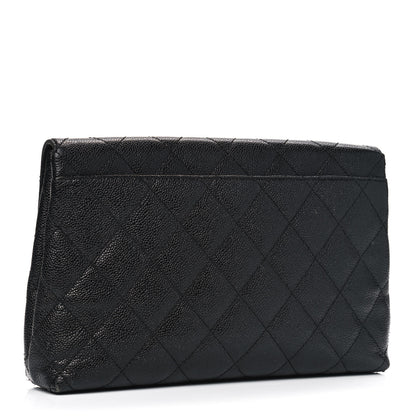 Chanel Caviar Quilted Flap Clutch Black 2 of 11