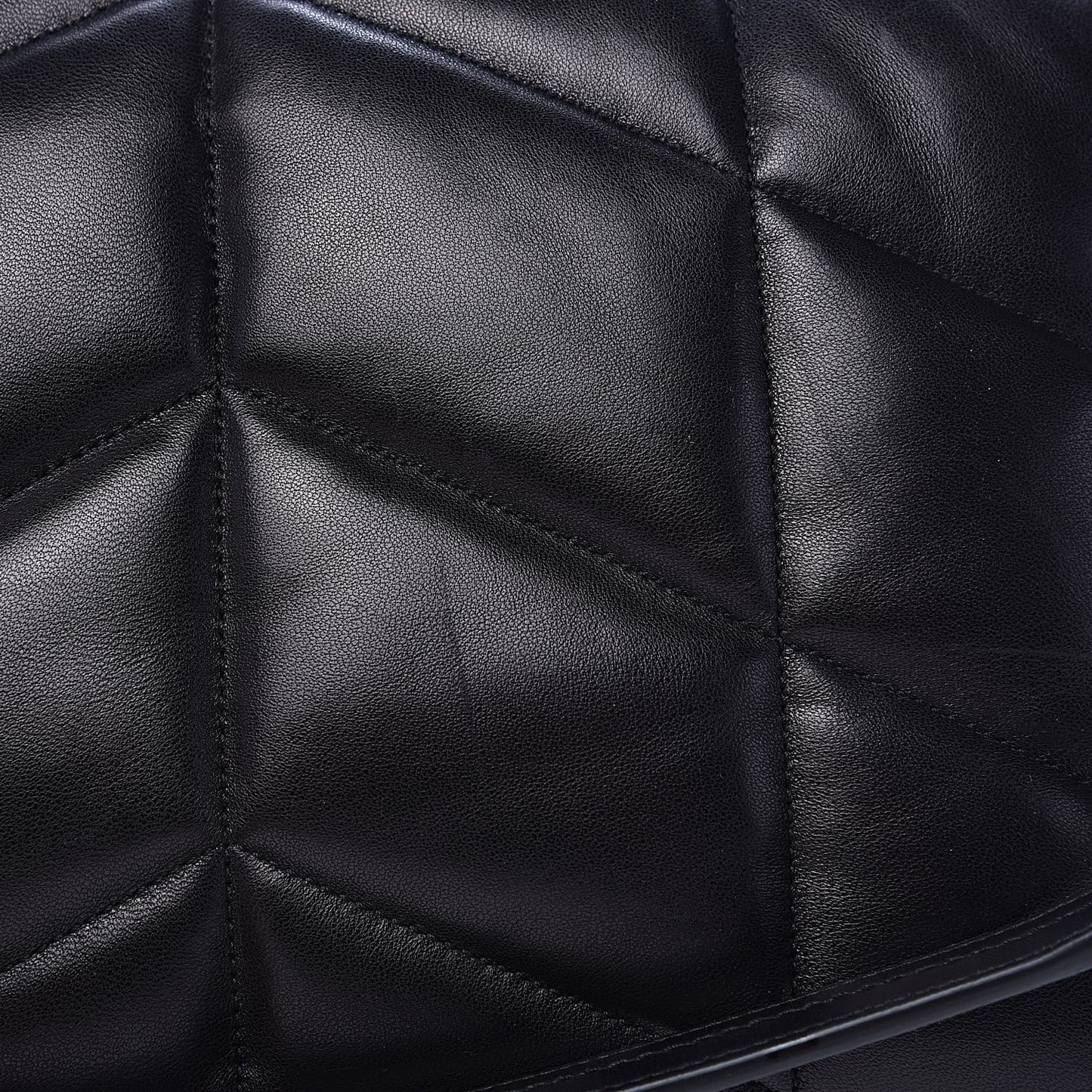 Lambskin Quilted Medium Loulou Puffer Monogram Chain Satchel Black