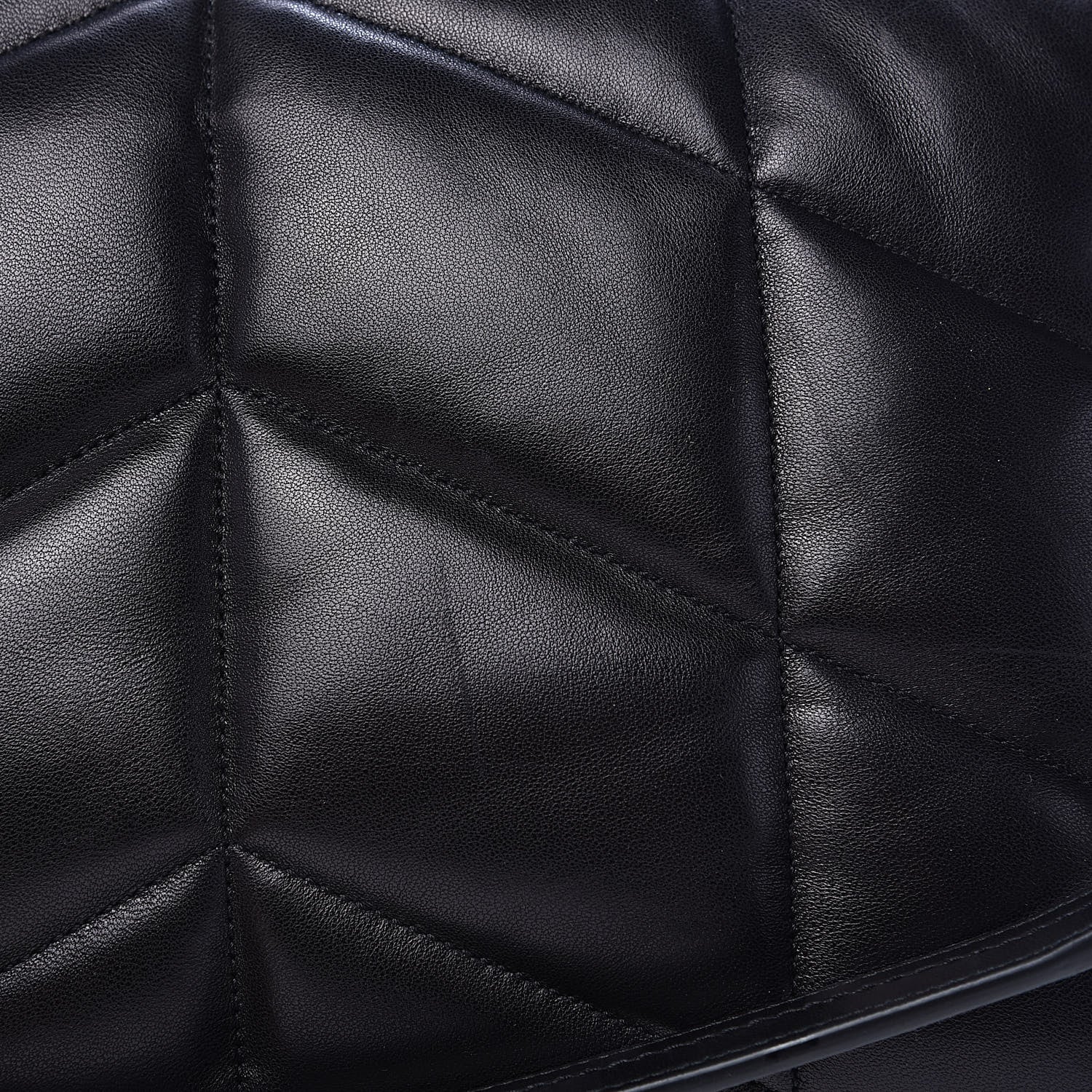 Saint Laurent Lambskin Quilted Medium Loulou Puffer Monogram Chain Satchel Black 11 of 11