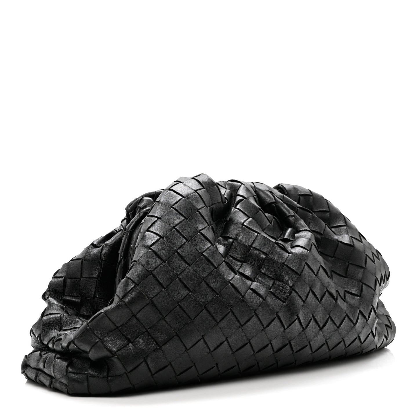 Nappa Maxi Intreccio The Pouch Oversized Clutch Black