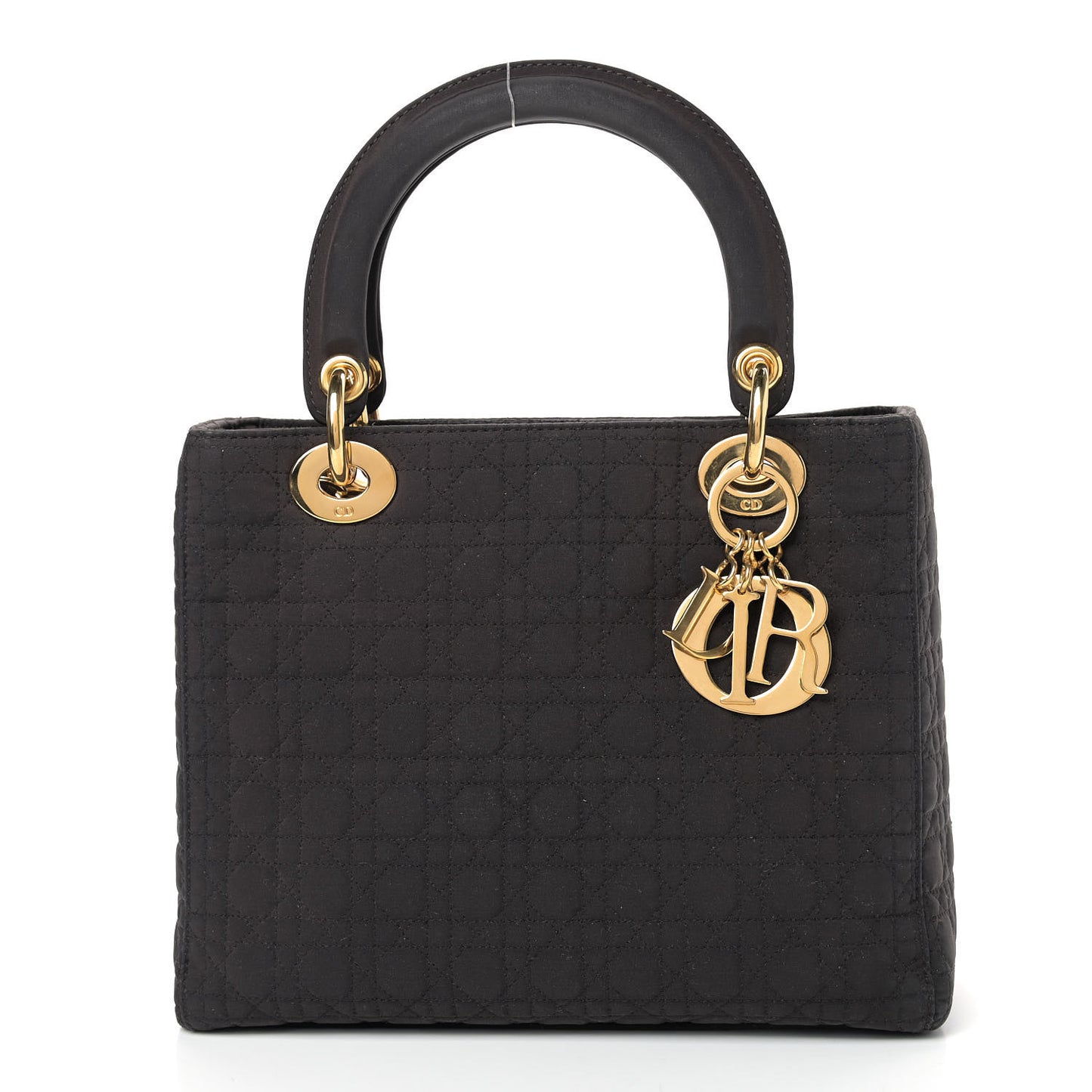 Nylon Cannage Medium Lady Dior Dark Brown