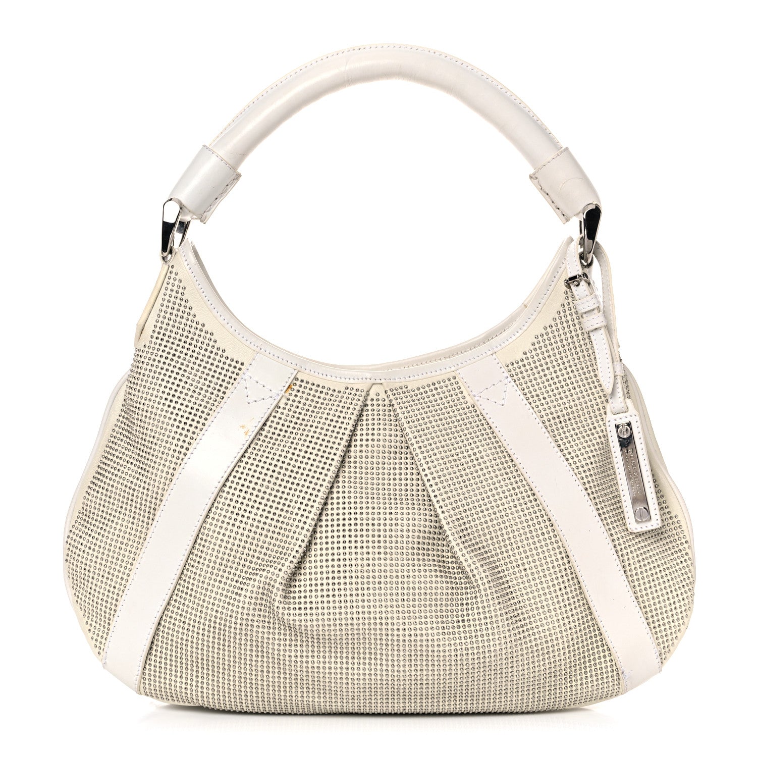 Burberry Calfskin Studded Hobo White 1 of 34