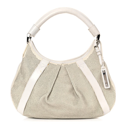 Burberry Calfskin Studded Hobo White 1 of 34