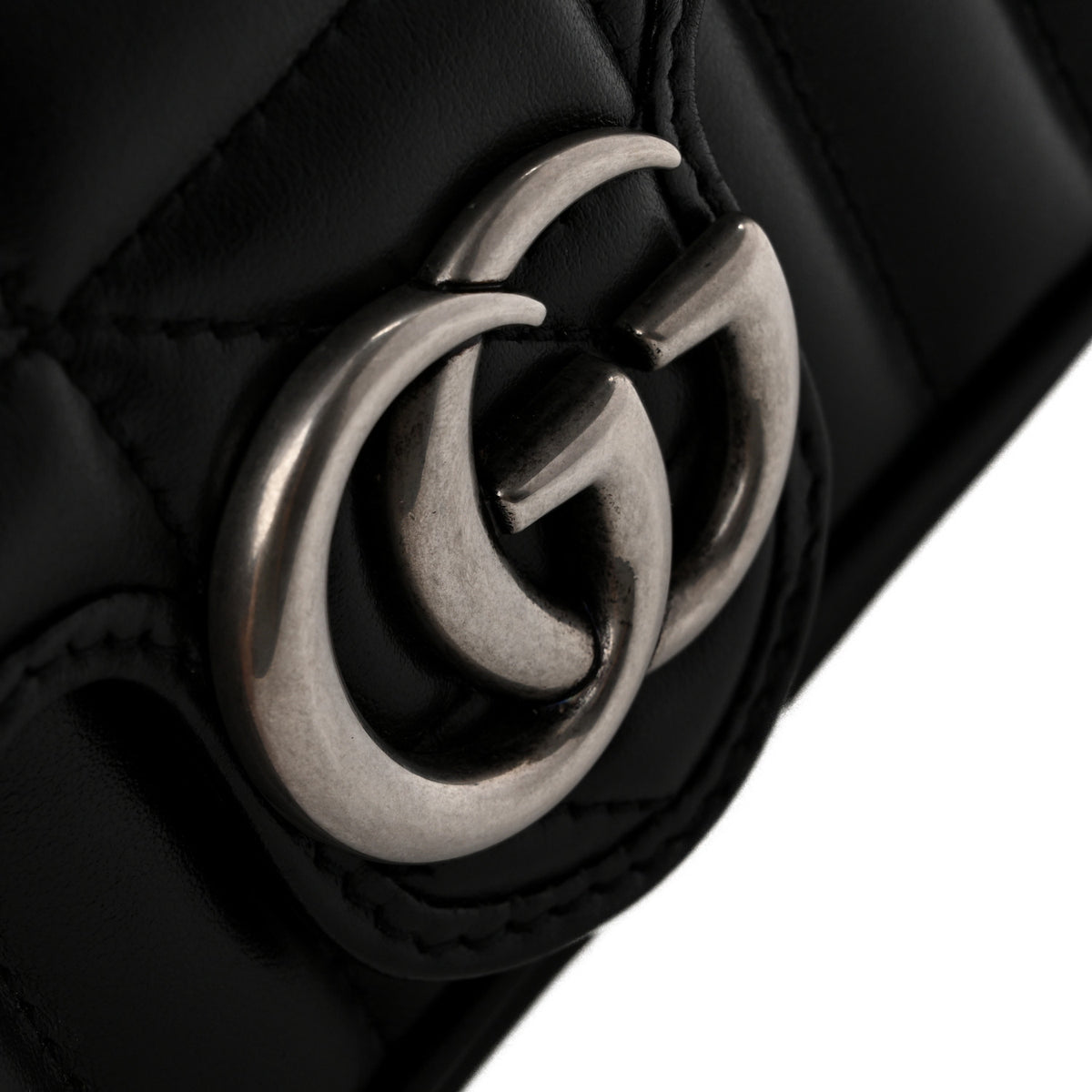 Gucci Calfskin Matelasse Aria Super Mini GG Marmont Shoulder Bag Black 11 of 12